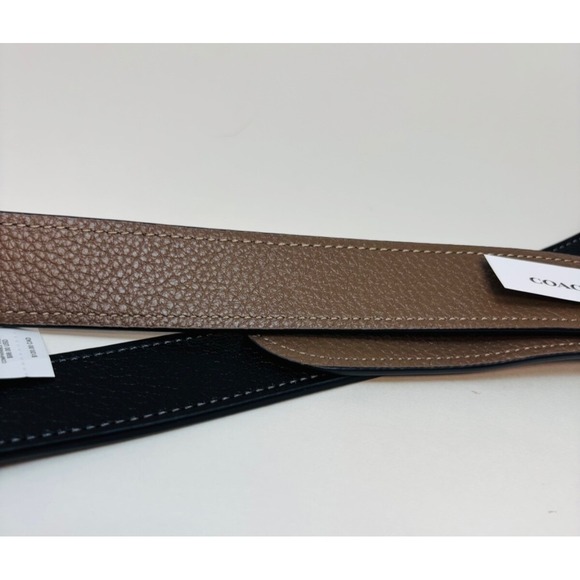 Coach CZ785 Reversible Replacement Adjustable Strap Black Gold Stone Leather NWT - Picture 5 of 12